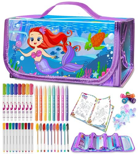 weirtoya Einhorn Geschenke für Mädchen 4 5 6 7 Jahre, Filzstifte Glitzerstifte Mädchen Spielzeug ab 4-7 Jahre Einhorn Spielzeug Weihnachtsgeschenke