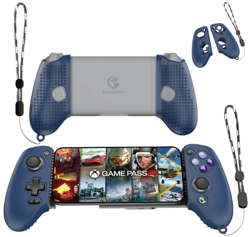 Custodia in silicone con impugnatura per controller GameSir G8 Galileo, custodia protettiva compatibile con controller GameSir G8, antigraffio, antiurto, con cordino (blu scuro)