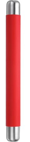 sourcing map Mattarello 35,1 x 3,8 cm antiaderente in acciaio inox rivestito in silicone per cottura biscotti pasticceria cucina, rosso