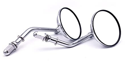 Lenkerendenspiegel Motorradspiegel Retro-Rückspiegel Aluminium-Motorradspiegel 8 Mm Für Sportster 883 1200 Für Iron 883 Motorrad Spiegel(Silver)