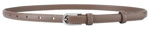 GIMIRO Damen Ledergürtel 1,5cm breiter Rindsledergürtel dünner Gürtel für Kleider, Jeans, Jacken