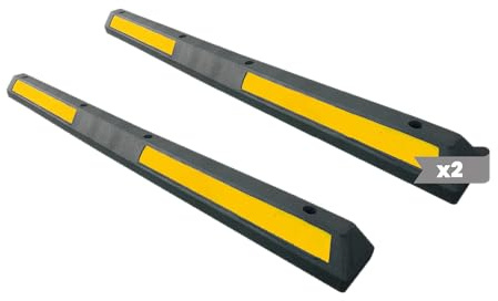Pack 2 - Tope para Estacionamiento 2m – Protector de Suelo para Garaje – Calzos para Coche – Tope de Ruedas Antideslizante para Estacionamiento Seguro en Garajes y Parkings