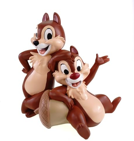 Figura decorativa 3D de jardín de Disney, diseño de ardilla con chip y dale (altura: 31 cm, plástico), diseño de ardillas y ardillas para el jardín, estilo moderno decorativo para fans, decoración de