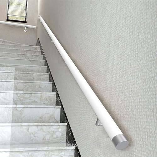 Corrimano per scale in legno, corrimano per interni e anziani, kit di ringhiere di supporto per corridoi, balaustre in legno, 440 cm, per casa contro la parete, soluzione di installazione completa