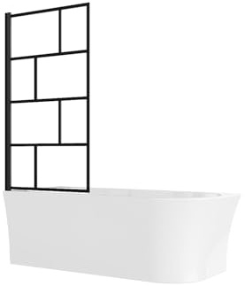 Vente-unique - Baignoire douche blanche avec pare baignoire pivotant - 201 L - Angle gauche - PONTICOLA