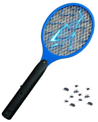 RJP Electric Fly Swatter & Bug Zapper – Battery Powered Indoor/Outdoor Fly Killer, Mosquito & Wasp Catcher, Fruit Fly Trap & Insect Repellent for Home, Kitchen, Garden & Camping Use