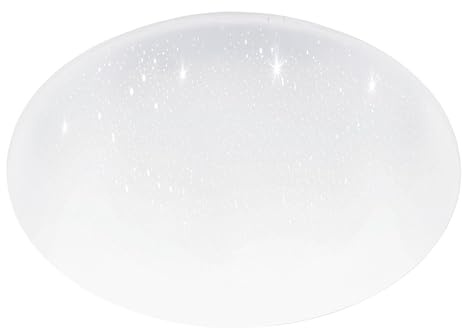 EGLO Pogliola Lámpara de techo LED, con efecto de vidrio e interruptor DIP | para cocina, fabricada en metal y plástico de color blanco, con luz blanca cálida, neutra y fría y un diámetro de 50 cm