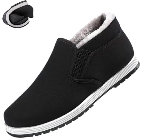 Scarpe Invernali da Uomo, Spesse e morbide, Slip-on, Scarpe for Arti Marziali, Tai Chi e Kung Fu, comode Scarpe da Passeggio for Uomo(39 EU)
