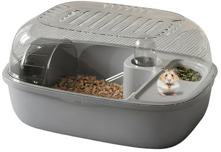 Hamsterkäfig – transparentes Kleintier-Aktivitätszentrum mit Laufrad, transparentes -Mäusehaus, für drinnen und draußen, Reisewohnung