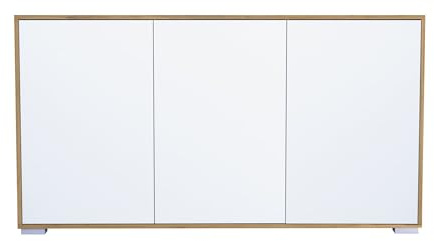 InnoFurn Sideboard Elena, Kommode mit Push-to-Open, Made in Germany, Moderner Schrank für Wohnzimmer Schlafzimmer Eiche Evoke/Weiß matt (152,5 x 83 x 37 cm)