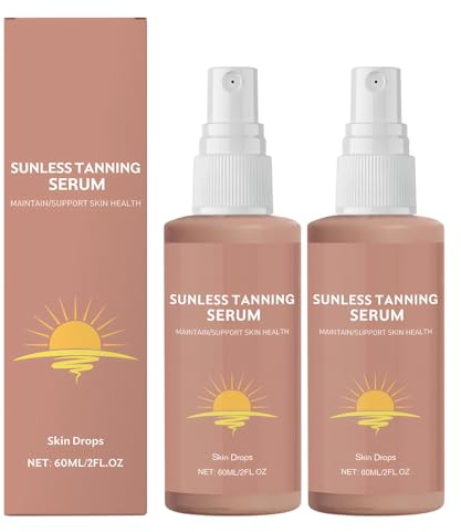 2 Pièces Autobronzant Spray Visage Et Corps Sérum Autobronzant Visage Goutte Bronzante 60ml Favorise Un Bronzage Rapide Pour Effet Naturel Sans Traces Pour Tous Types De Peau