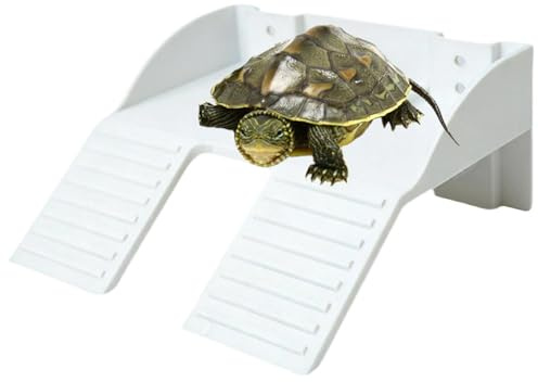 Sköldpaddsbryggor för solbad | med Matbehållare Ramp Akvarieinredning - Sköldpaddsplattform Reptilakvarietillbehör,för Reptiler Skäggagam Tortoise Terrapin Ödla Vattenlevande Husdjur Klättring Utfodri