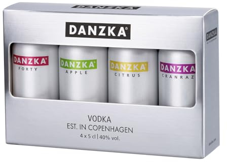 DANZKA Minipack 4x50 ml, Premium Vodka Original/Apple/Citrus/Cranraz, 40% Vol.