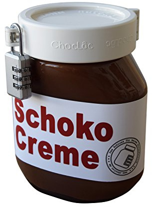 Chocloc - Schloss für Brotaufstrichgläser, wie Schokomac, Alnatura, Nutella uvm. Nutellaschloss