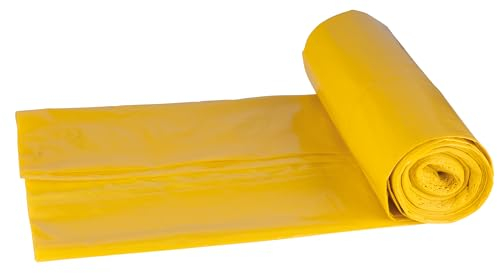 DONAU ECO Müllbeutel 120 l Stark für Metall Kunststoff/Gelb / 10 Müllbeutel/ 1 Rollen/Blauer Engel Zertifiziert/ 100% Recycling Material (LDPE) / Müllsack Mülltüte Abfallsäcke