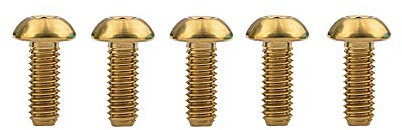 Yaruijia Titan-Schrauben, Gr5, M4 x 8, 10, 12, 15, 20 mm, Inbus-Kopf für Mountainbike, Motorrad, Schrauben, 5 Stück (M4 x 15 mm, Gold)