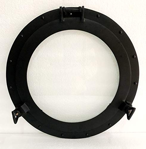 Nautical Collection Store Vintage Aluminum Porthole Glass Frame Window Black Finish Cabin Porthole ~Window Home Decorative