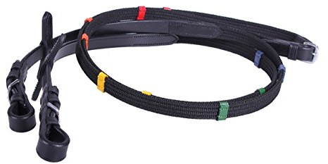 NETPROSHOP Gurtzügel mit Farbigen Lederstegen Sehr Gut für Anfänger zum Lernen Shetty/Pony/Full, Groesse:Full