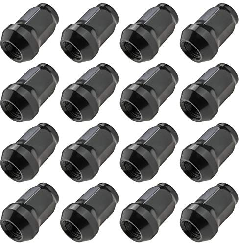 C CARBONADO 16x Radmuttern Geschlossen M12x1,5 Kegelbund SW17 SCHWARZ | 16 Stück, geschlossene Muttern, M12x1,5, Kegelbund, SW17, Schwarz