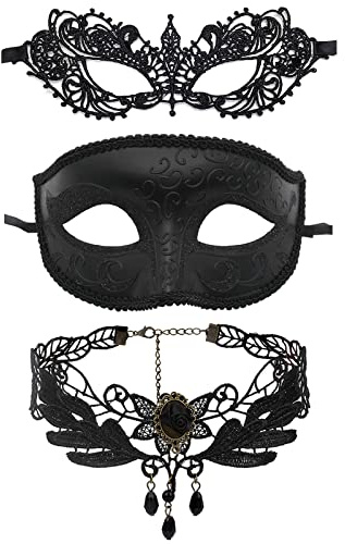 JewelryWe Maske aus Spitze, Gothic, Maskerade