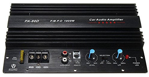 Zpoicaegn 12V 1000W Mono Car Audio Amplificatore di Potenza Potente Bass Subwoofer Amp PA80D