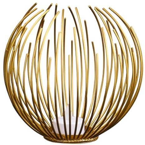 HEXEH Kerzenhalterhalter Geometrischer Kerzenhalter aus Metall, Kerzenhalter, kreative Dekoration, Kunsthandwerk, Eisen, Heimdekoration, Zubehör Kandelaber (Color : Gold)