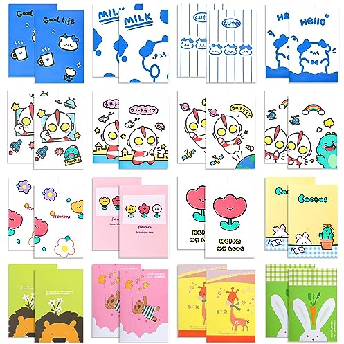 MEIYIFAN 40 Stück Mini Tagebuch Notizbuch,Kleiner Notizblock,Taschennotizbuch Klein ​für Schule Büro Reise(8.5 x 12cm) (2)