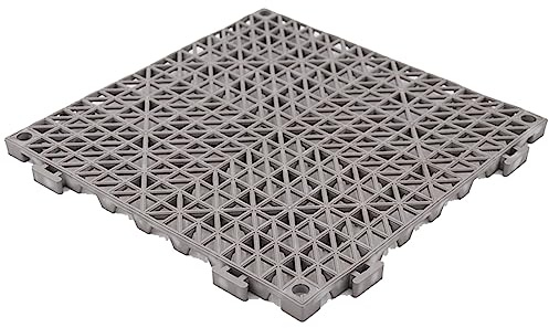 HJLKDYM Système De Tapis De Sol Modulaire À Emboîtement pour L'extérieur, Tapis De Sol Modulaire À Emboîtement en PVC, Dalles De Drainage en Caoutchouc pour Pool (Couleur : Grey, Taille : 6pcs)