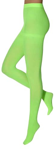 krautwear Dam flickor strumpbyxor 60 denier karneval karneval sport neonfärger, flourgreen, XXL