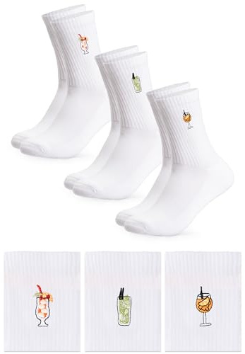 Occulto Damen & Herren Motiv Tennissocken 3er Pack (Modell: Robin), Statement Tennis Socken