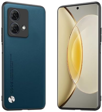 Longstong Funda para el Motorola Moto Edge 40 Neo (6.55) Carcasa de Cuero Metálico de la Serie Code - Zafiro