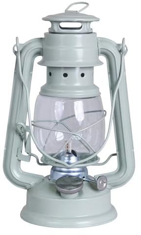 DELITE Petroleumlampe lindgrün, HEINZE Sturmlaterne, Höhe 24 cm, Einfülldeckel mit Kindersicherung, Leuchtdauer ca. 20 Std., 716016