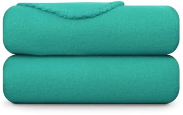 Couverture polaire 130 x 170 cm (turquoise) - Certifié Öko-Tex - Couverture polaire corail chaude, douillette et respirante avec bord en maille - Couverture voiture
