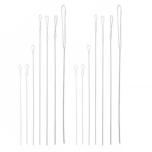 Lote de 14 agujas para perlas - Agujas para perlas de ojo grande - Agujas para perlas - Agujas para enhebrar perlas - Para tejer perlas y hacer joyas - 7 tamaños - 0,15 mm - 0,2 mm - Acero
