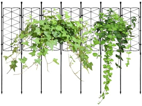Generisch Rankhilfe Garten, Rankhilfe für Kletterpflanzen, Garden Rankgitter, Rankzaun, Steckzaun für Den Garten, Dekorative Spalier Gartenzaun Rankspalier für Rosen Blumen Tomaten, 105x80cm