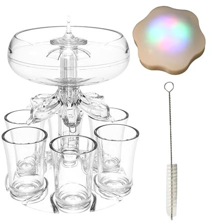 Baby Guin-Ness Shot Dispenser | 6 Shot Glass Dispenser and Holder | Acrylic Touchless Shot Pourer for Juice Spirits Cider Whiskey Cocktail for Beverage, Liquor, and Cocktai, Home Bar Accessories