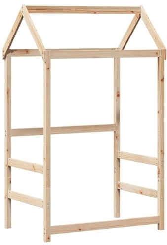 vidaXL Dach für Kinderbett, Kinderbettdach mit offener Seite, Kinderbetthimmel für Schlafzimmer, Bettdach Betthimmel, Massivholz Kiefer