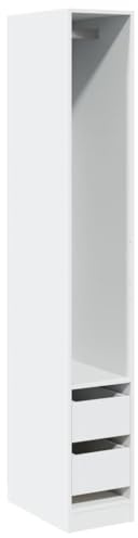 vidaXL Garderob vit 30x50x200 cm konstruerat trä, hatthyllor, klädstång, klädförvaring, klädskåp, klädstänger, jackhängare, garderob, garderober