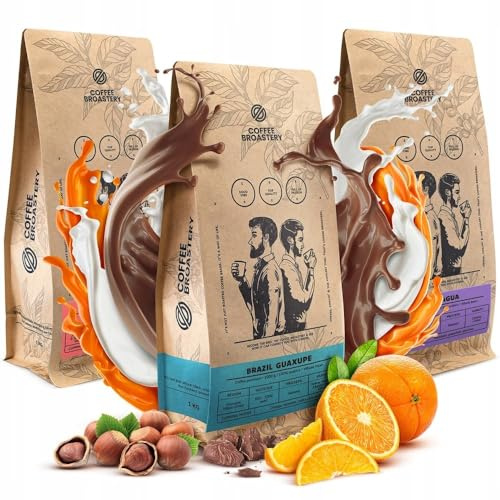 Coffee Broastery Kaffeebohnen Costa Rica Nicaragua Brasilien Arabica 3x1kg | Frisch Geröstet, Spezialitäten Kaffee, Ganze Bohnen, Mild und Säurearm Premium Kaffee Set, Bohnenkaffee