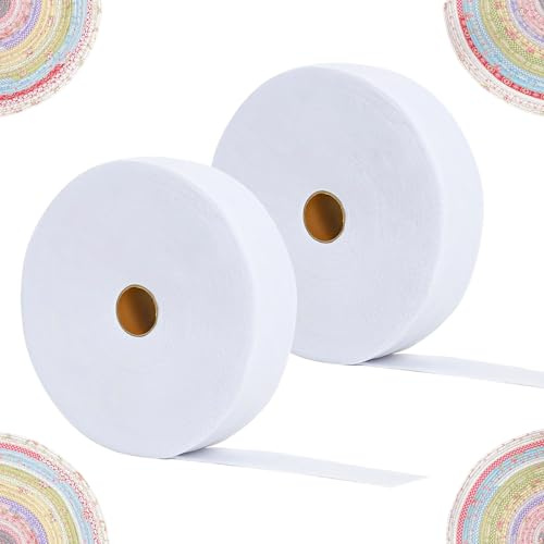 Jelly Roll - Strisce di imbottitura in misto cotone, 6,35 cm, 2 rotoli da 70 m in totale, imbottitura perforata ad ago per trapunte, tappeti in gelatina, tappeti intrecciati e tappezzeria