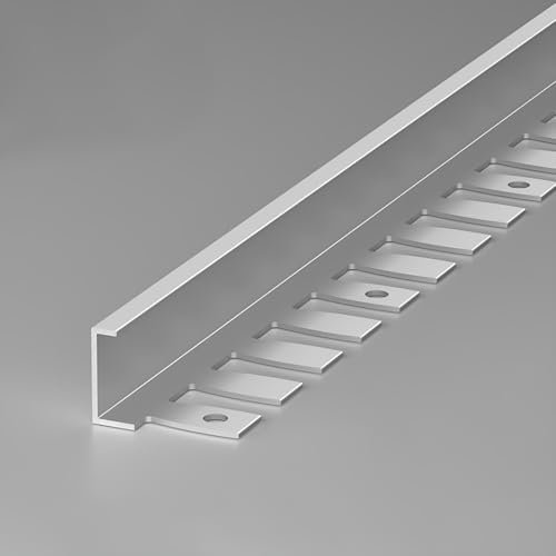 Raouoae Premium Übergangsprofil 90 cm* 3 Stück Biegbares Fliesenabschlussprofil Für Glatte Bodenkanten Flexibles Übergangsprofil Fliesenabschluss-Endleiste(Silver,High:5.5mm)