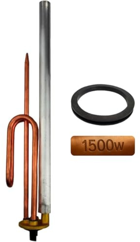 Repuesto Técnico | Kit para Termo Eléctrico 1500W | Resistencia Sumergida + Ánodo de Magnesio + Junta de Goma + Tornillo de Fijación | Compatible con Calentadores de Varias Marcas (COBRE, 1500W)