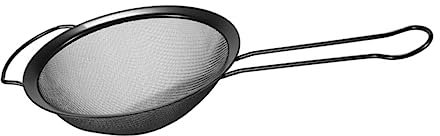 UTHCLO 1pezzi Scolapasta Acciaio Inossidabile Con Manico Ergonomico Di Utensile Da Cucina Per Filtrare Farina e Ingredienti Polvere Nero