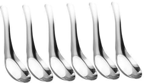 Cabilock 6piezas Cuchara Sopera De Acero Inoxidable Espejo Cuchara De Cocina Para Servir Grande Para Cocinar Sopa