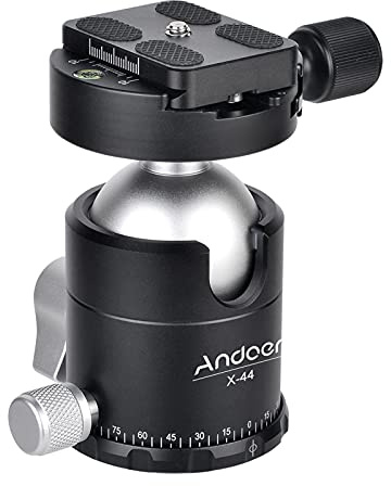 Juroupi X-44S Aluminium Alloy Ballhead Ball Head Tripod Head Monopod Head Panoramic Ballheads with Quick Release Plate 1/4 Inch Screw Mount for Cameras Camcorders DSLR Load