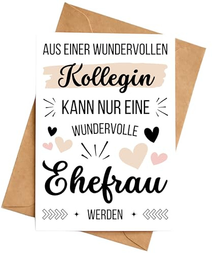 Palanemo Hochzeitskarte Kollegin Arbeitskollegin Karte Geschenk Hochzeit DIN A6