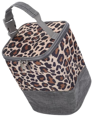 Kisangel isolierte Babyflaschentasche Träger Taschen faltbar Isolierung Tragetasche für Babyflaschen Aufbewahrungstasche für Babyflaschen Aluminiumfolie Leopard
