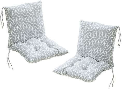 Generisch 2er Set Niedriglehner Auflagen Set Stuhlauflage 40 * 80cm Sitzkissen Niederlehner Gartenstühle Sitzauflagen Stuhlkissen Abnehmbarem Rückenlehne Auflage BB