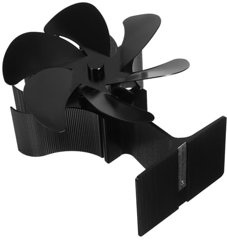 KOMBIUDA Ventilatore Per Stufa Domestico A 5 Pale Alimentato A Calore Ventilatore Per Stufa Silenzioso Aumenta Comfort Flusso D'aria Maggiore