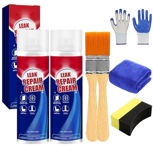 Inbuyus Leak Sealants Spray para reparación de fugas, aerosol sellador resistente al agua, para trabajos de reparación de escamas de pared exterior en la mayoría de los materiales (2 unidades, 1)